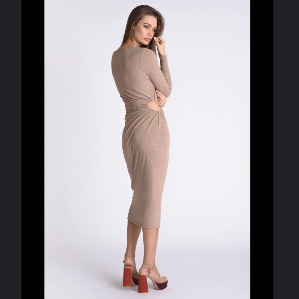 Muche & Muchette tan long sleeves midi dress women’s size one size